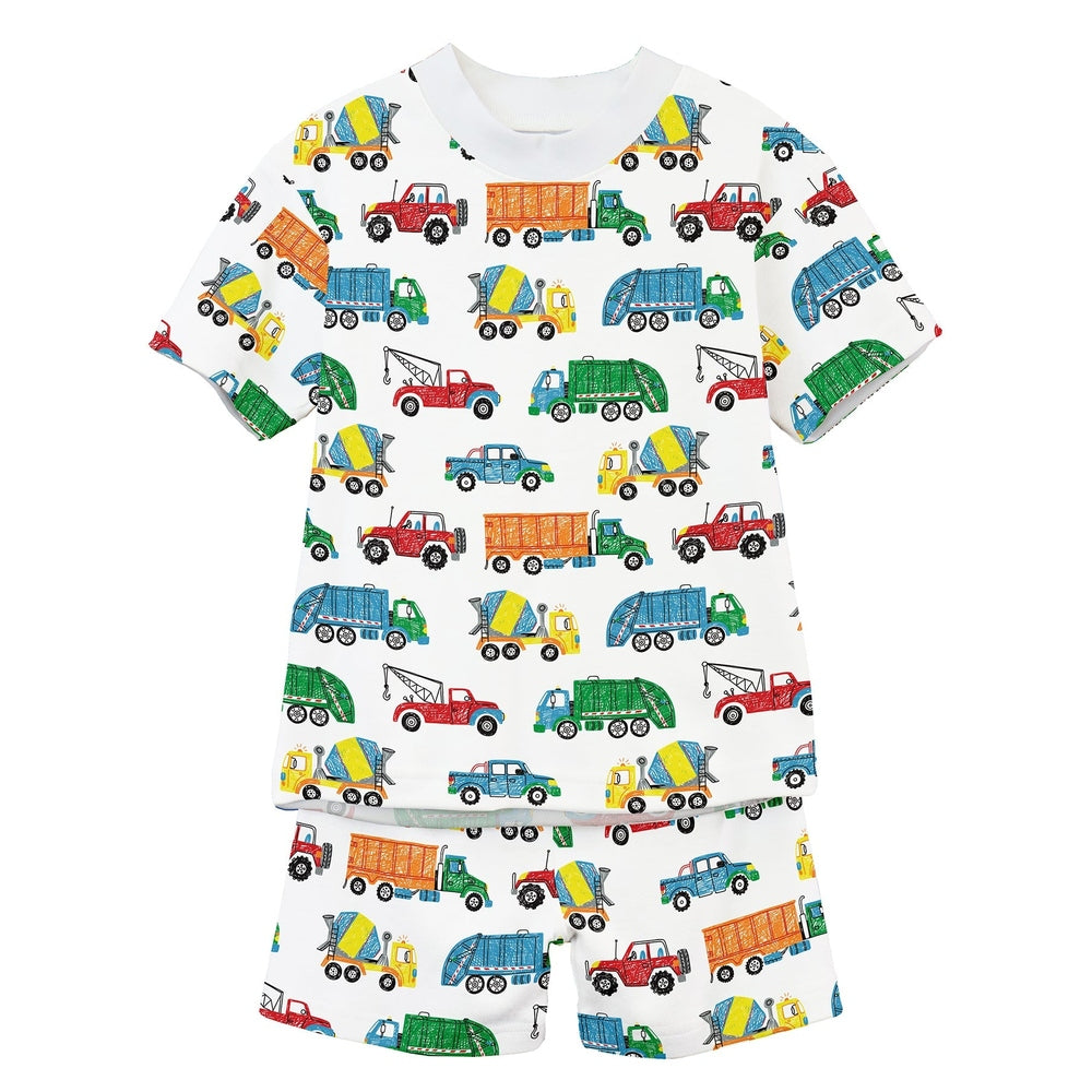Sara's Prints Boys Trucks Short Pajama babysupermarket