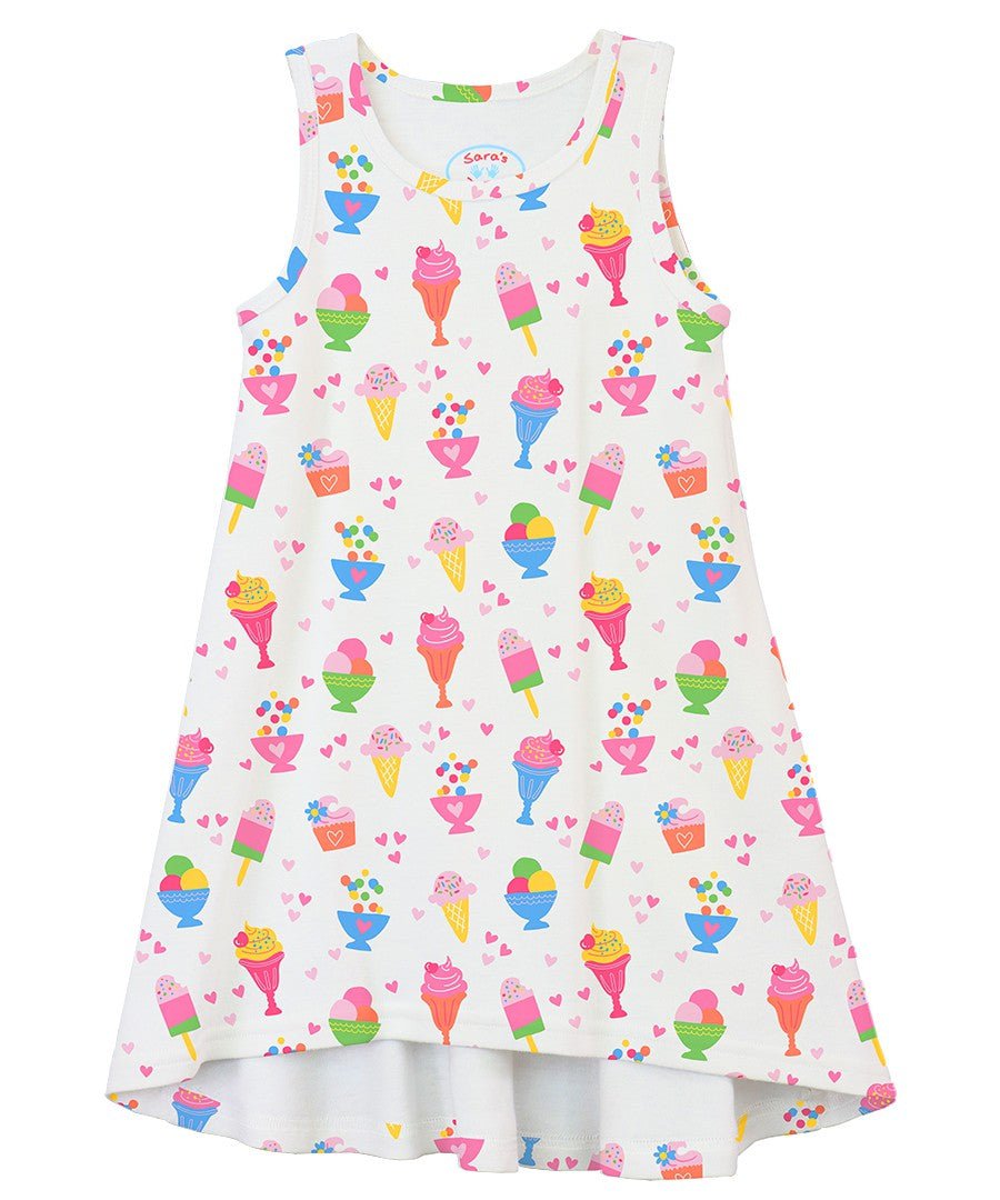 Sara's Prints Girls Ice Cream Sleeveless Hi-Lo Gown