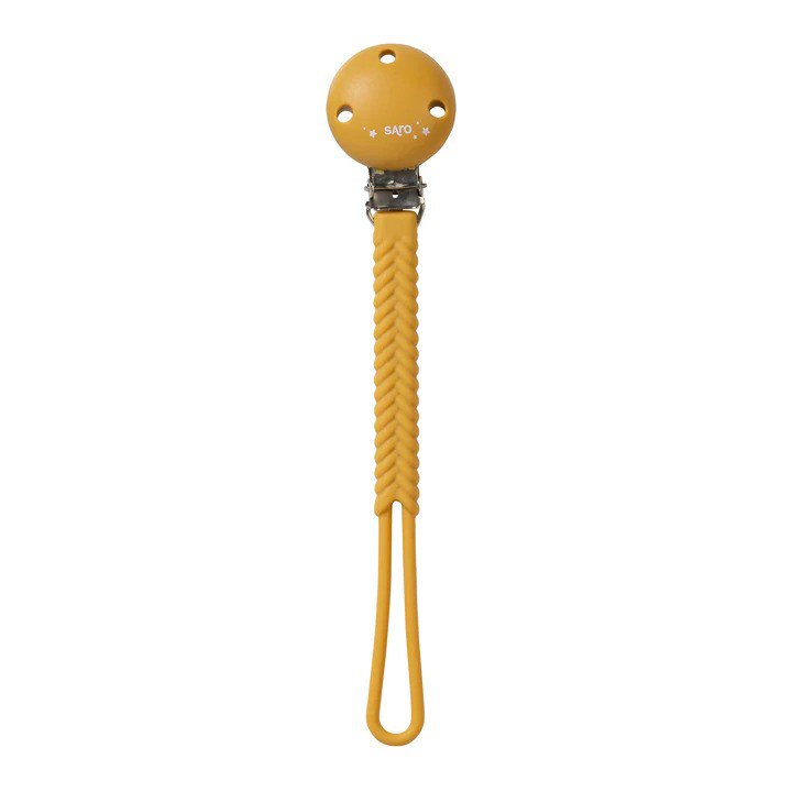 KALENCOM CORPORATION Pacifiers and Teethers Saro Braided Pacifier Holder Mustard