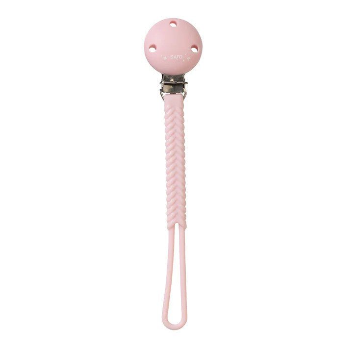 Saro Braided Pacifier Holder Pink