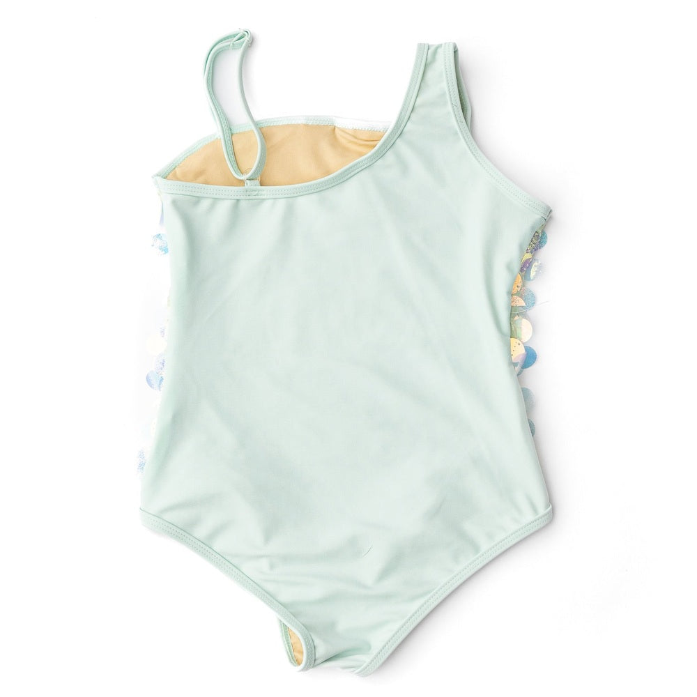 Shade Critters Girls One Shoulder Mint Paillettes Swimsuit babysupermarket