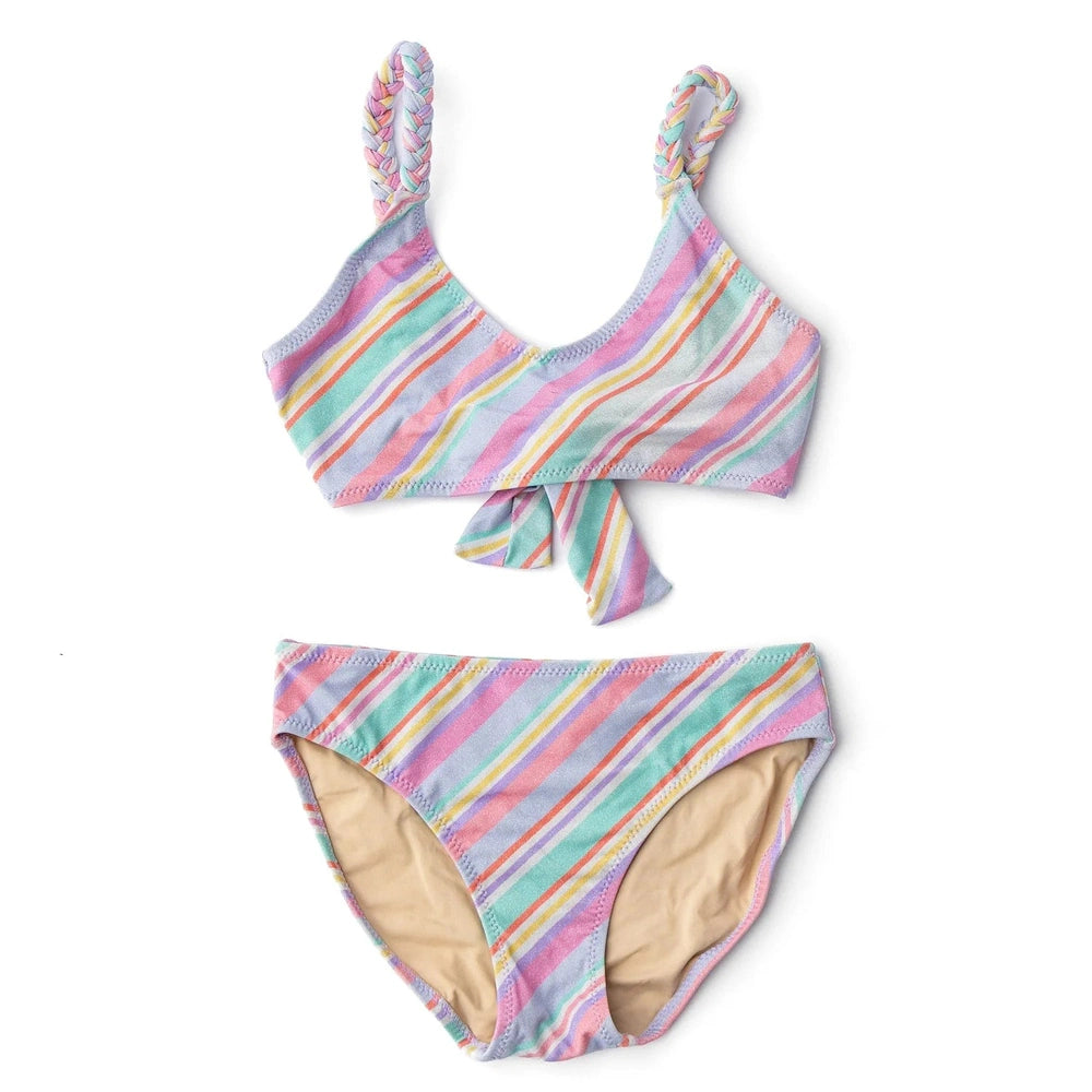Shade Critters Shimmer Tie Diagonal Stripe Two Piece Swimsuit babysupermarket