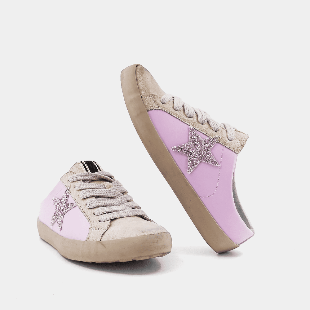 ShuShop Polka Kids Lilac Glitter Slip On Sneaker