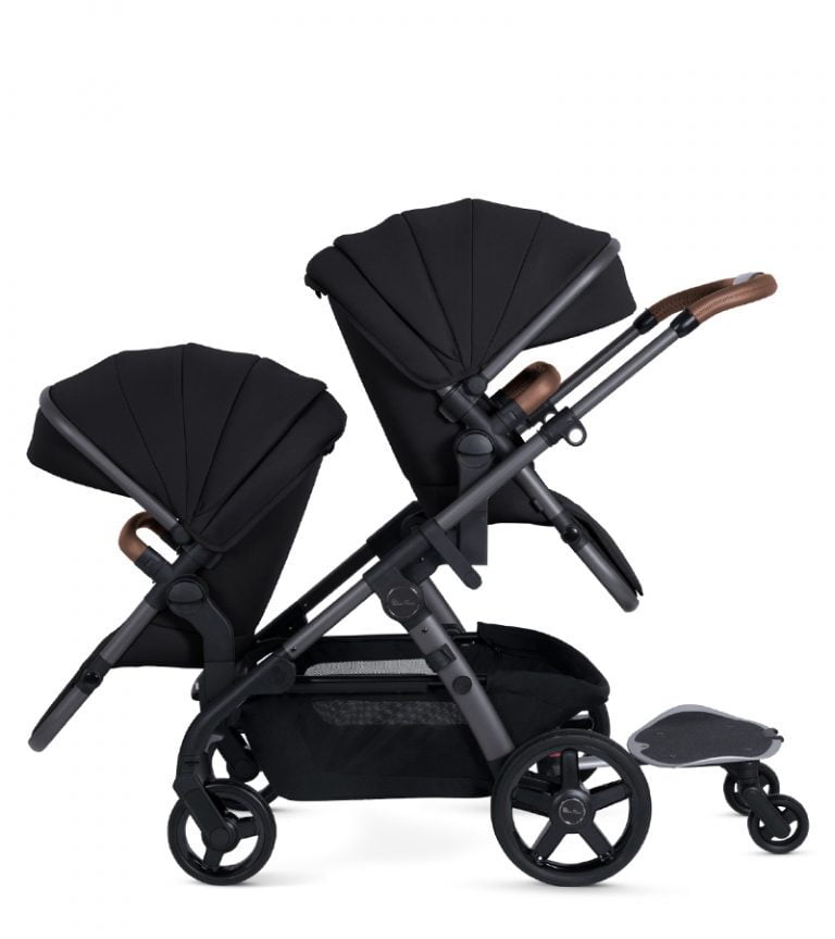 Silver Cross Wave 3 Complete Stroller - Seat, Bassinet, & Tandem Licorice