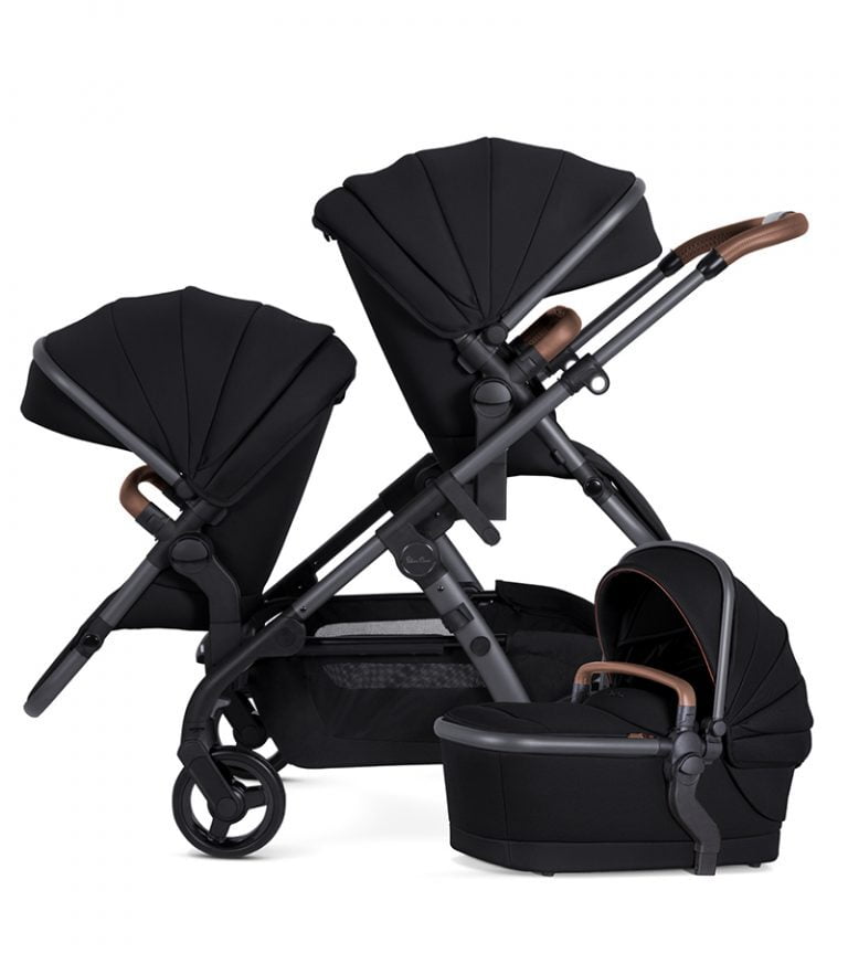 Silver Cross Wave 3 Complete Stroller - Seat, Bassinet, & Tandem Licorice