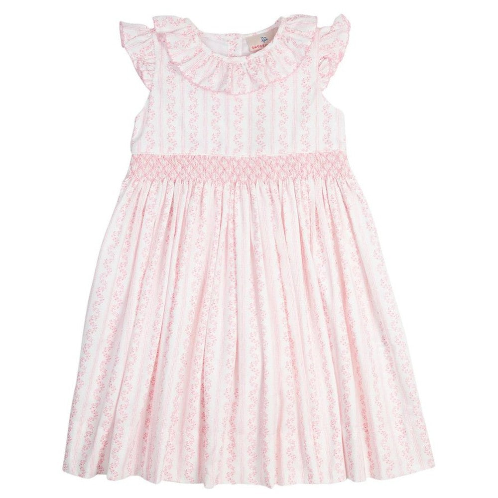 Smockingbird Girls Pink Vine Smocked Dress babysupermarket