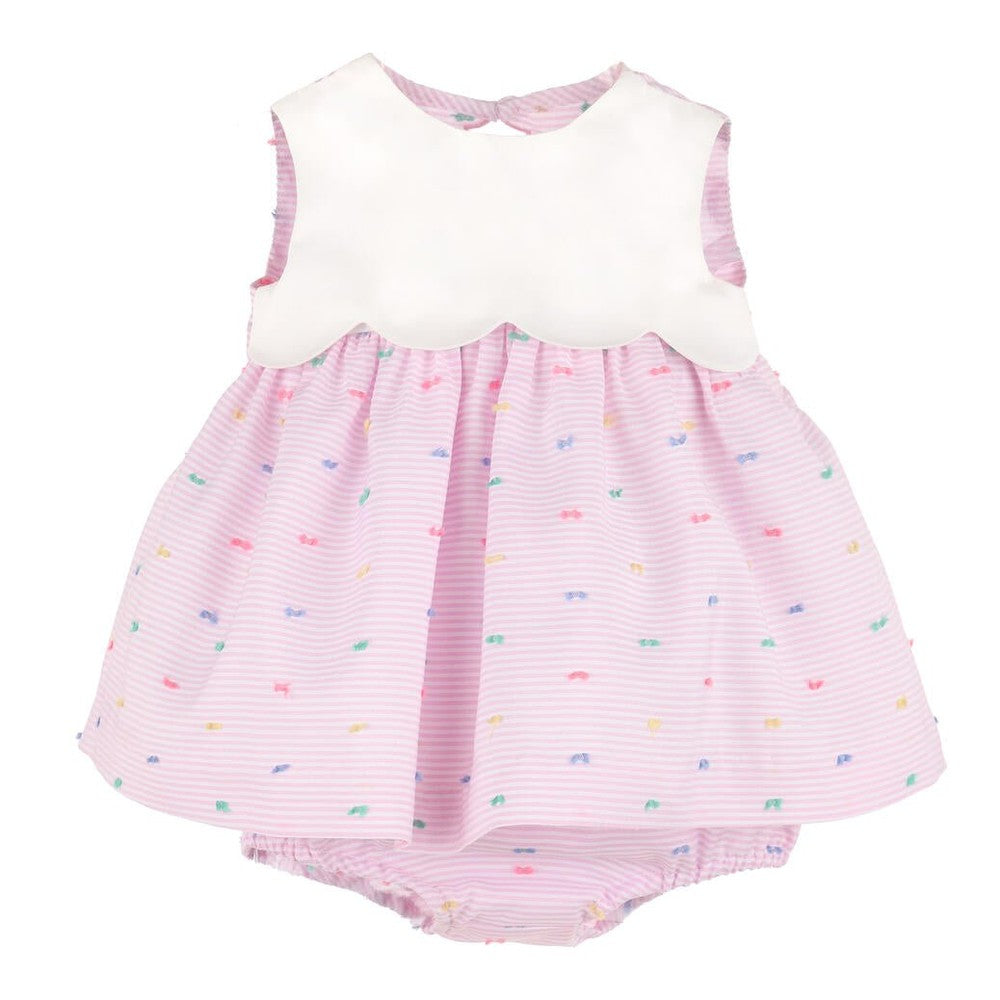 Sophie & Lucas Plumetti Party Scallop Dress - Pink babysupermarket