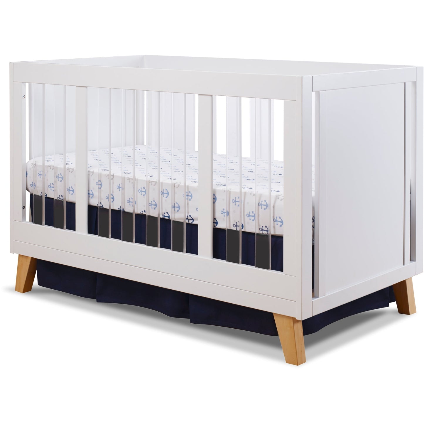 Sorelle Cribs White and Natural Wood Sorelle Uptown Acrylic Crib