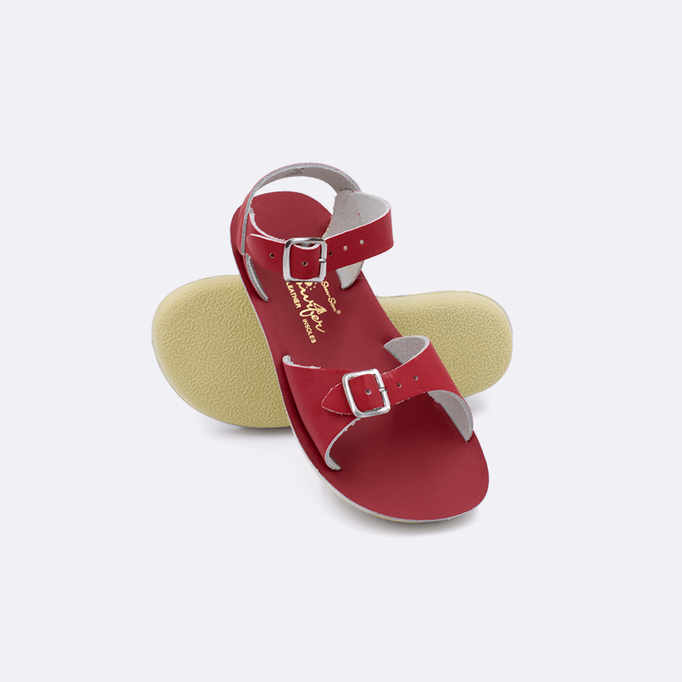 Hoy Shoe Company Shoes 2 / Red Sun San Red Surfer Velcro Sandals by Hoy Shoes