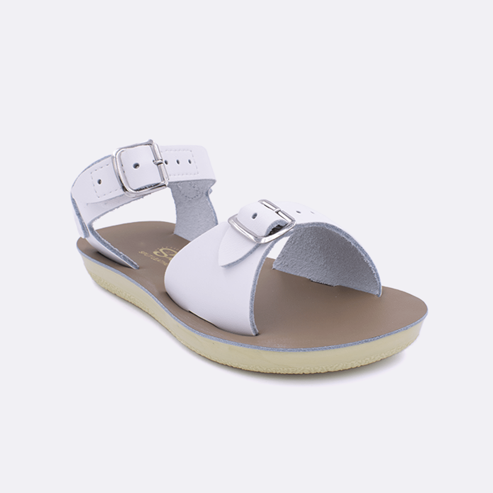 Sun San White Surfer Velcro Sandals by Hoy Shoes