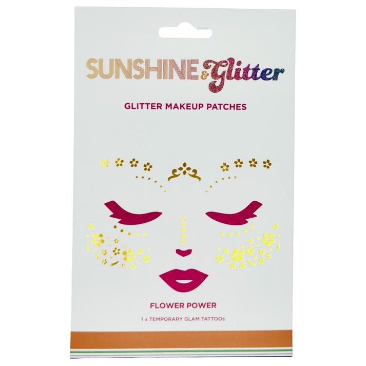 Sunshine & Glitter Face Tattoo - Flower Power