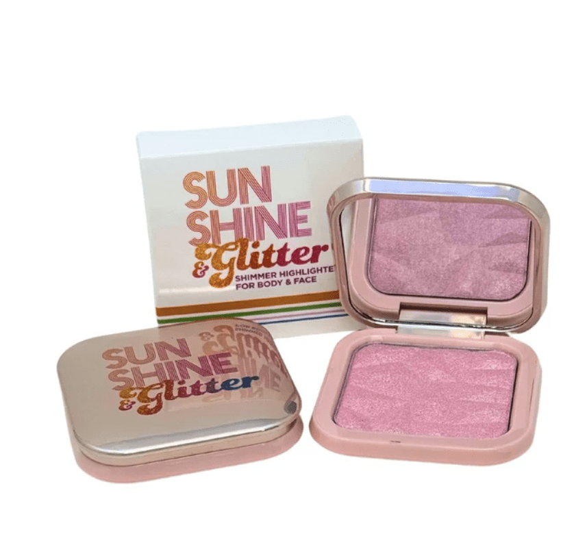 Sunshine & Glitter Highlighter Shimmer Compact - Pretty in Pink