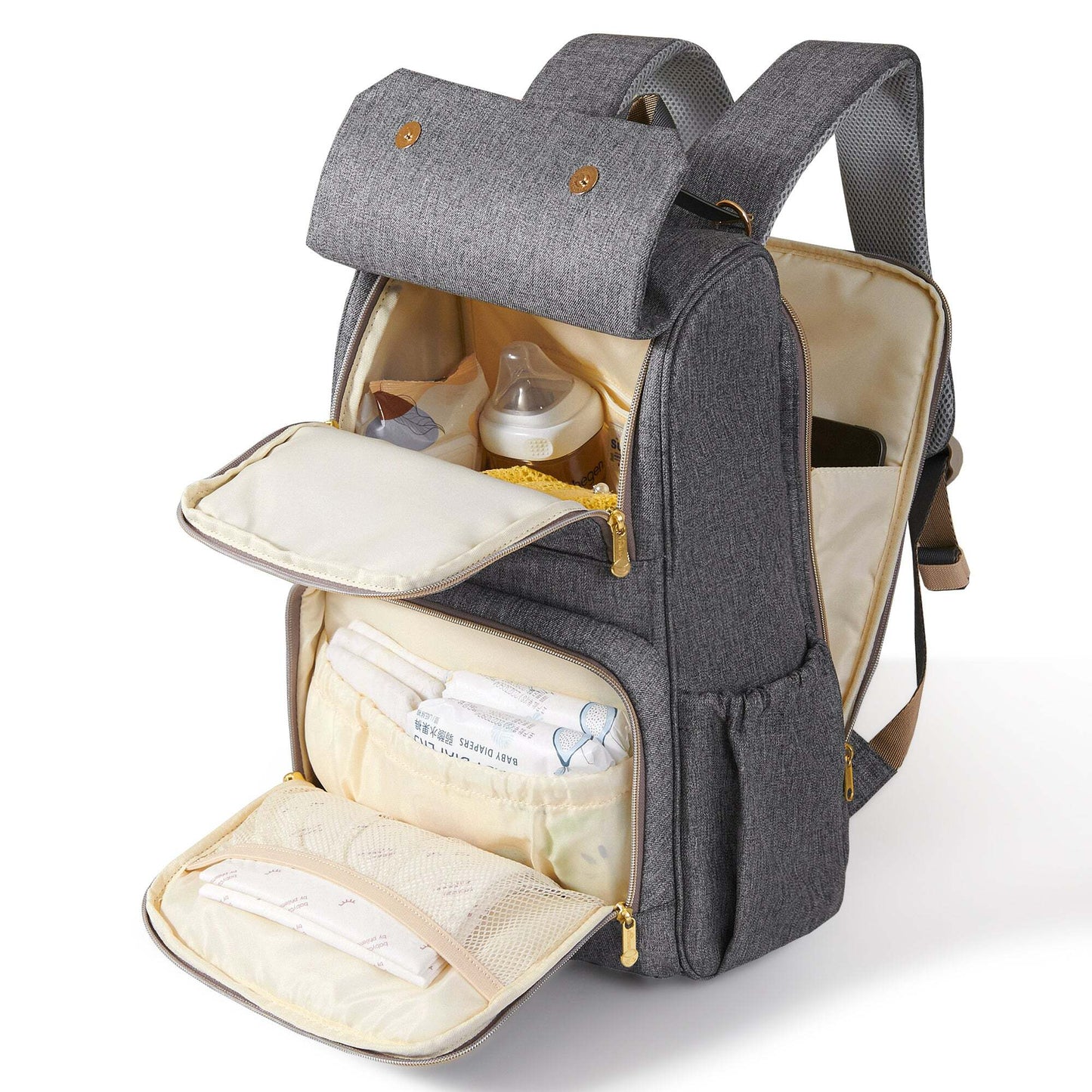 Sunveno Canvas Diaper Backpack Grey