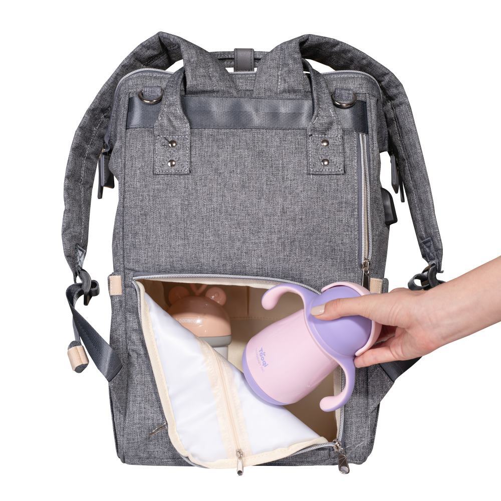 Sunveno Quilted Diaper Bag Backpack Gray