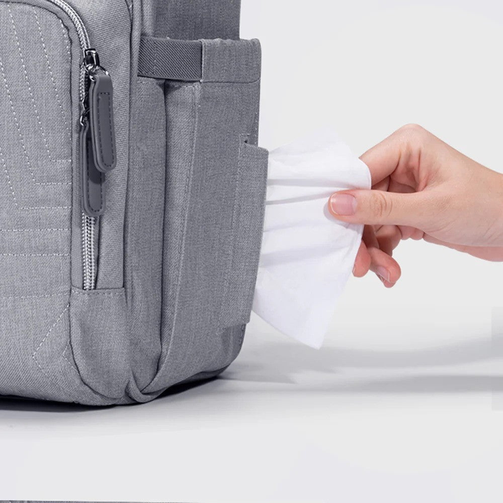 Sunveno Quilted Diaper Bag Backpack Gray