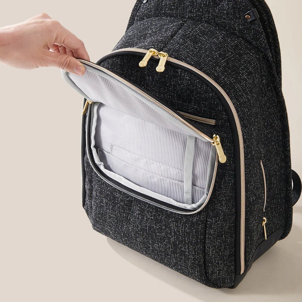 Sunveno Tweed Luxe Diaper Bag Backpack Black