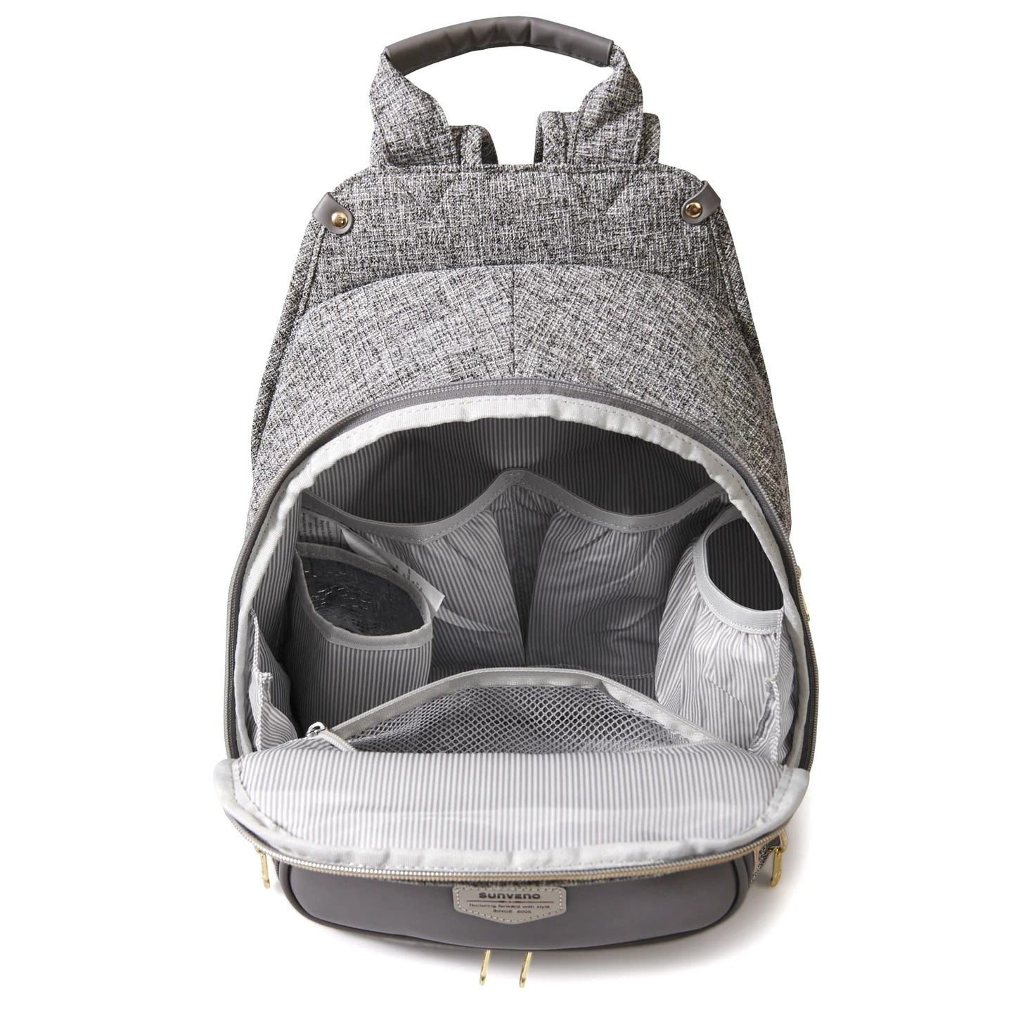 Sunveno Tweed Luxe Diaper Bag Backpack Grey