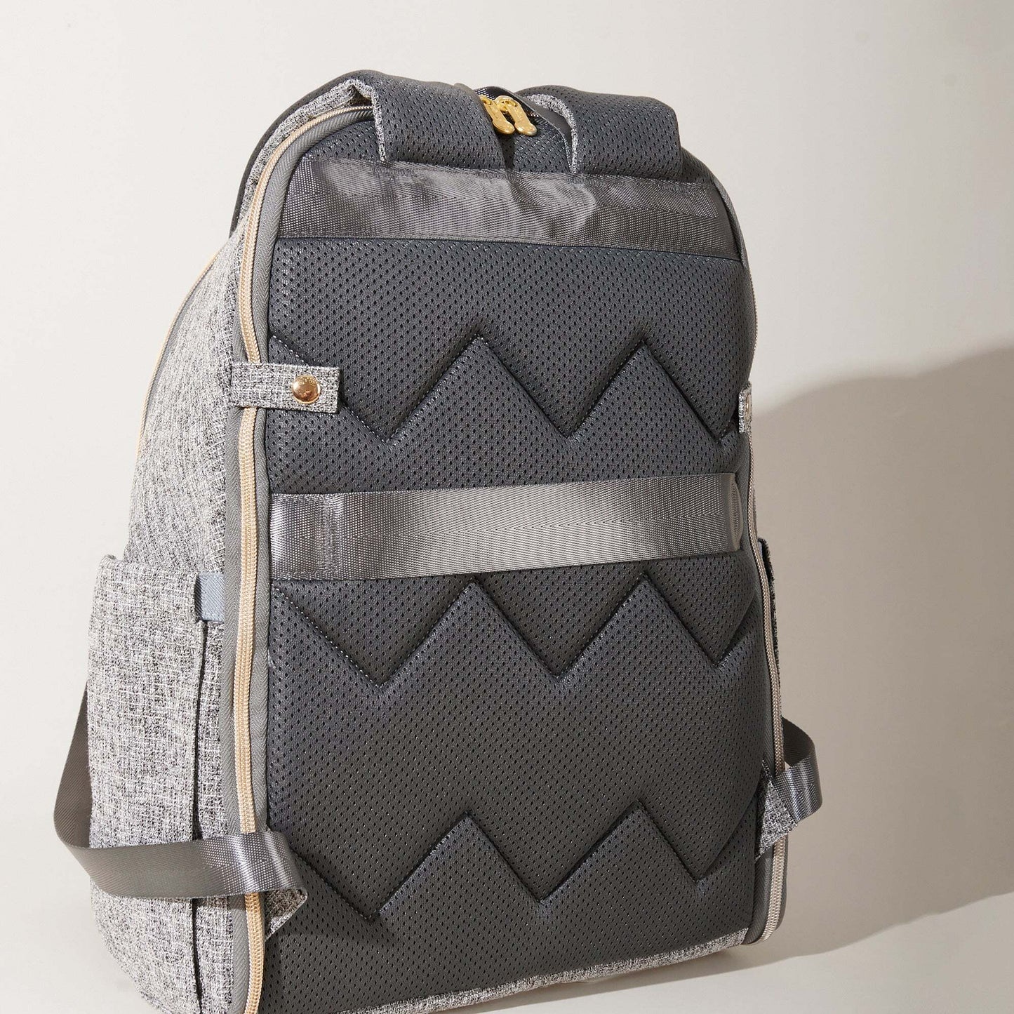 Sunveno Diaper Bags Sunveno Tweed Luxe Foldable Diaper Bag Backpack Grey