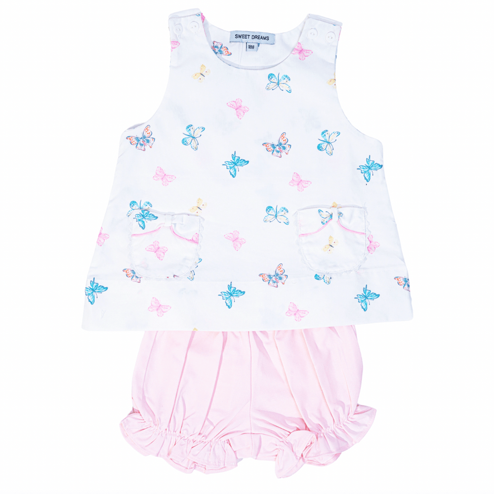 Sweet Dreams Girls Apparel / Playsets / Kids Butterfly / 12 Mo Sweet Dreams Butterfly Print Bloomer Set