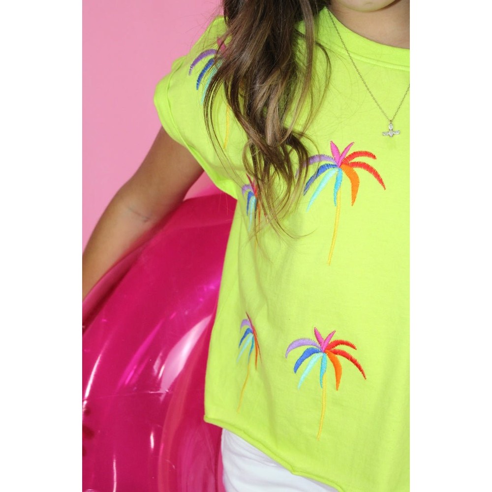 Sweet Soul Tween Palm Tree Embroidered Sleeveless Shirt babysupermarket