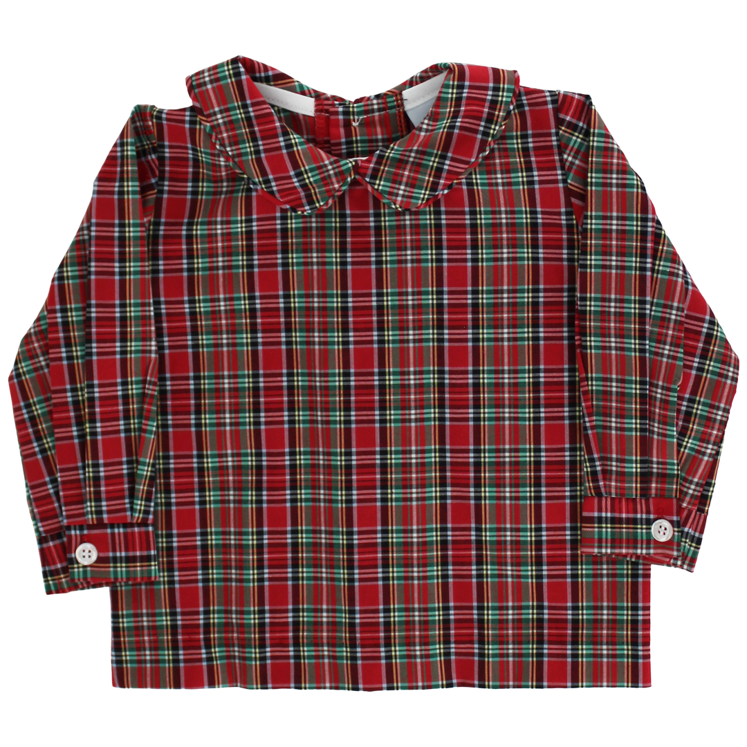 Bailey BoysBailey Boys Tartan Plaid with Navy Cord Boys Piped ShirtBabysupermarket