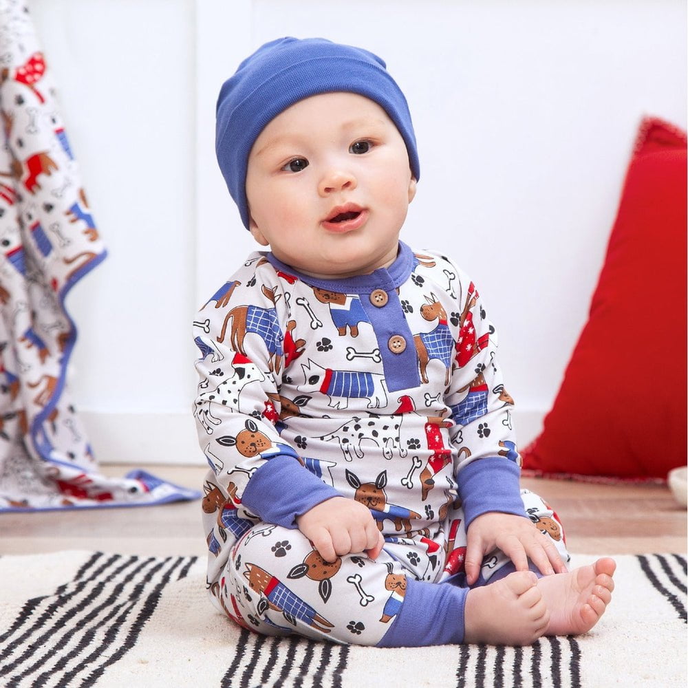 Tesa Babe Boys Apparel / Outfits / Infant Tesa Babe Puppy Love Long Sleeve Henley Romper