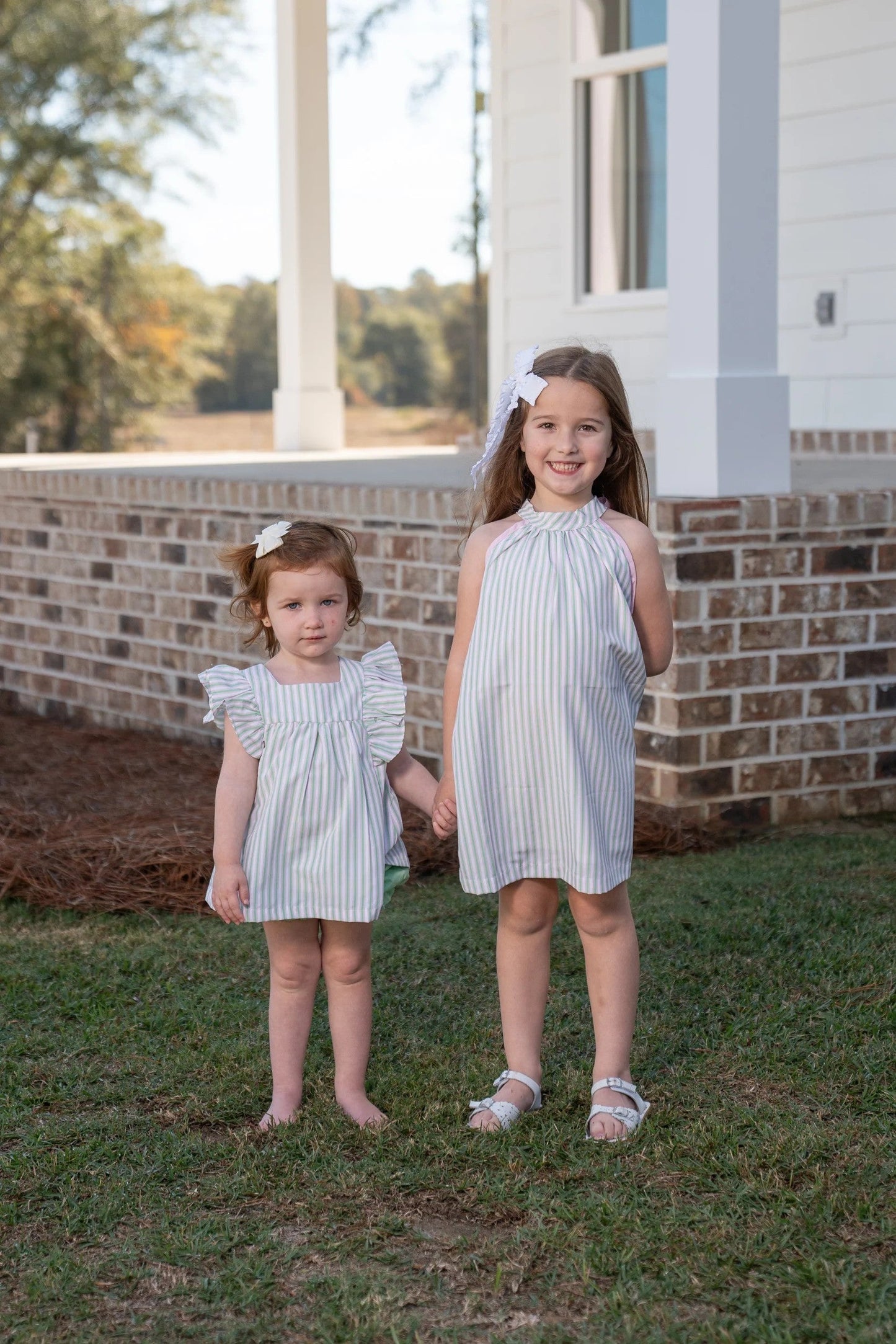 The Oaks ApparelThe Oaks Apparel Jewel Pink & Green Stripe DressBabysupermarket