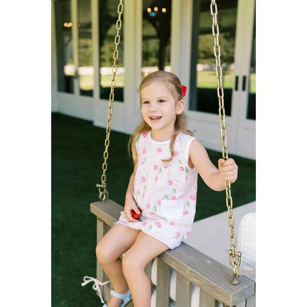 The Proper Peony Cherry Blooms Girl Bloomer Set