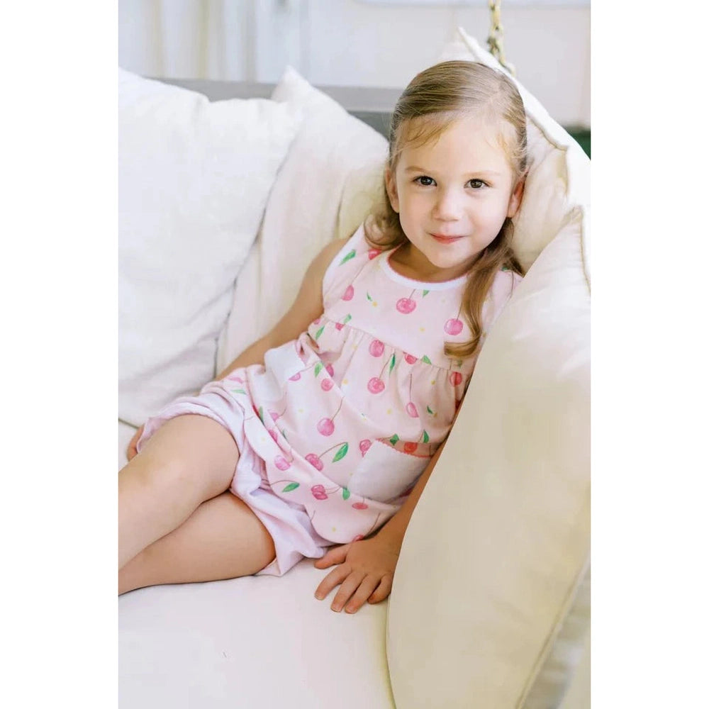 The Proper Peony Cherry Blooms Girl Bloomer Set