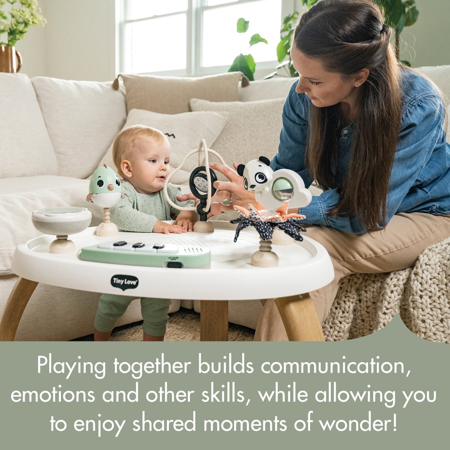 Tiny Love Toys Tiny Love 5-in-1 Here I Grow Stationary Activity Center | Black & White Décor Collection