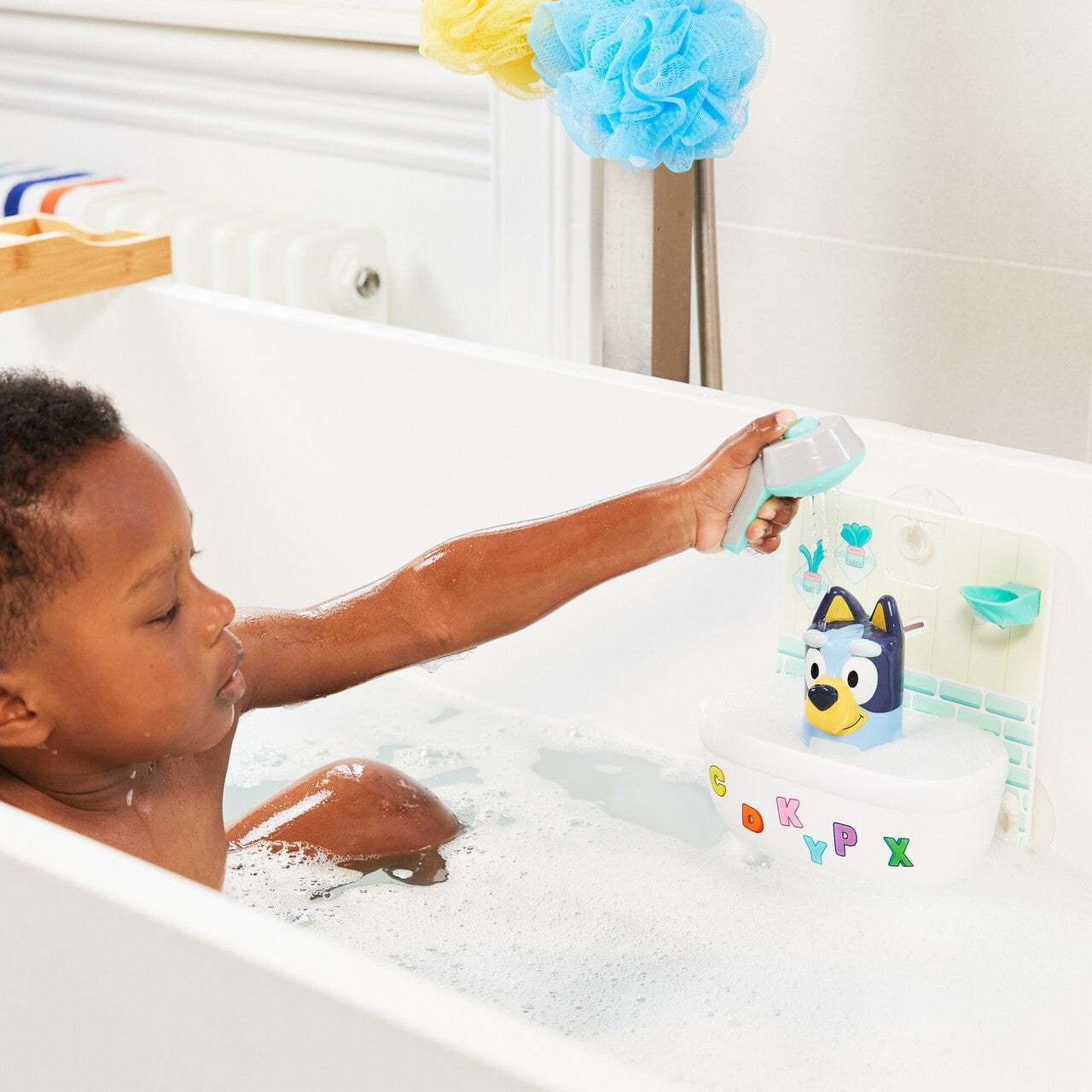 Tomy Bath Toys Tomy Toomies Shower & Scrub Bluey