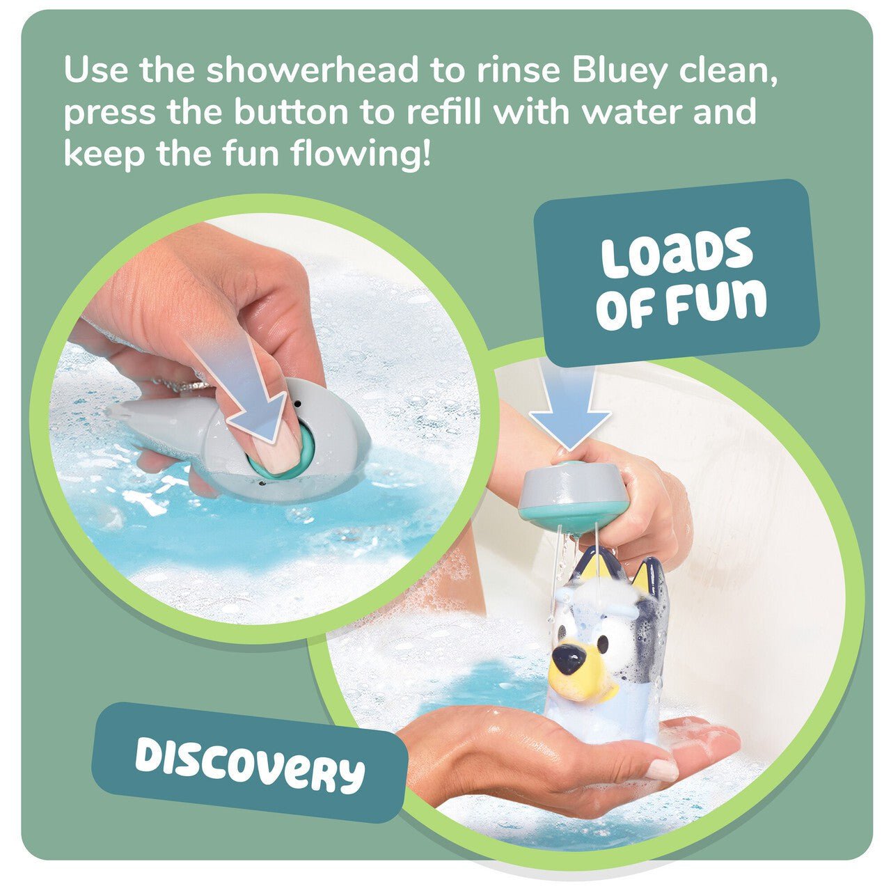 Tomy Bath Toys Tomy Toomies Shower & Scrub Bluey