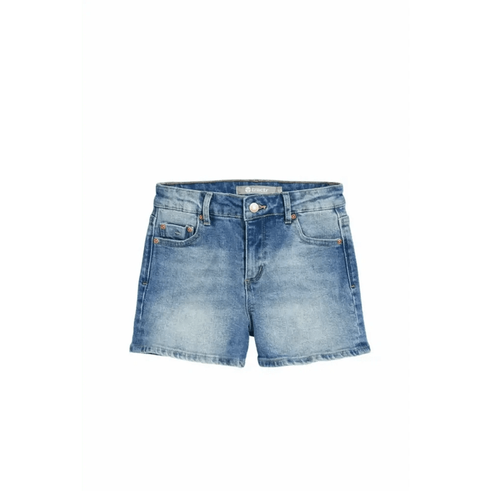 Tractr Girls Brittany Basic Five Pocket Short - Dark Indigo babysupermarket