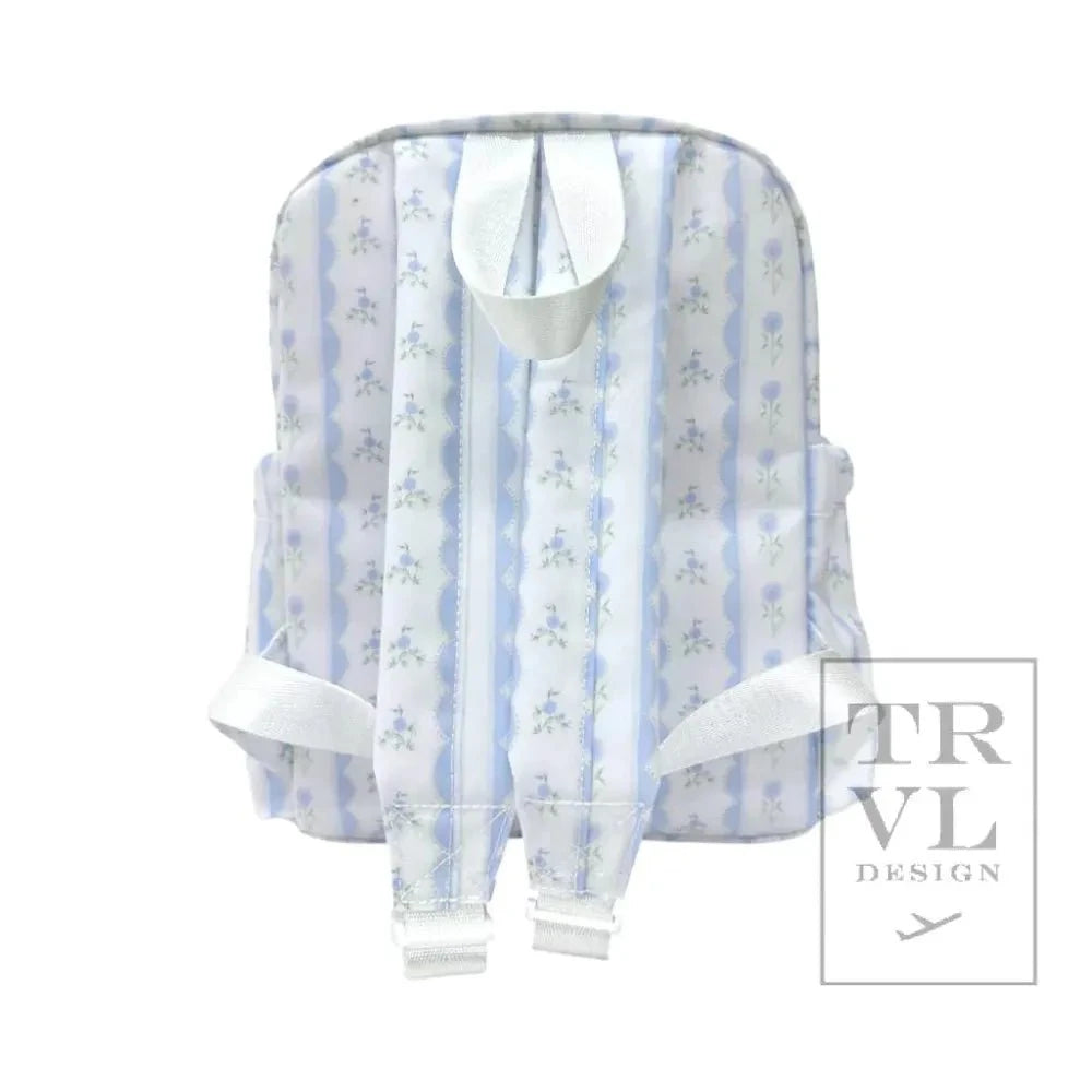 TRVL Design Backpacks TRVL Design Mini Backer - Ribbon Floral Blue Mini Backpack