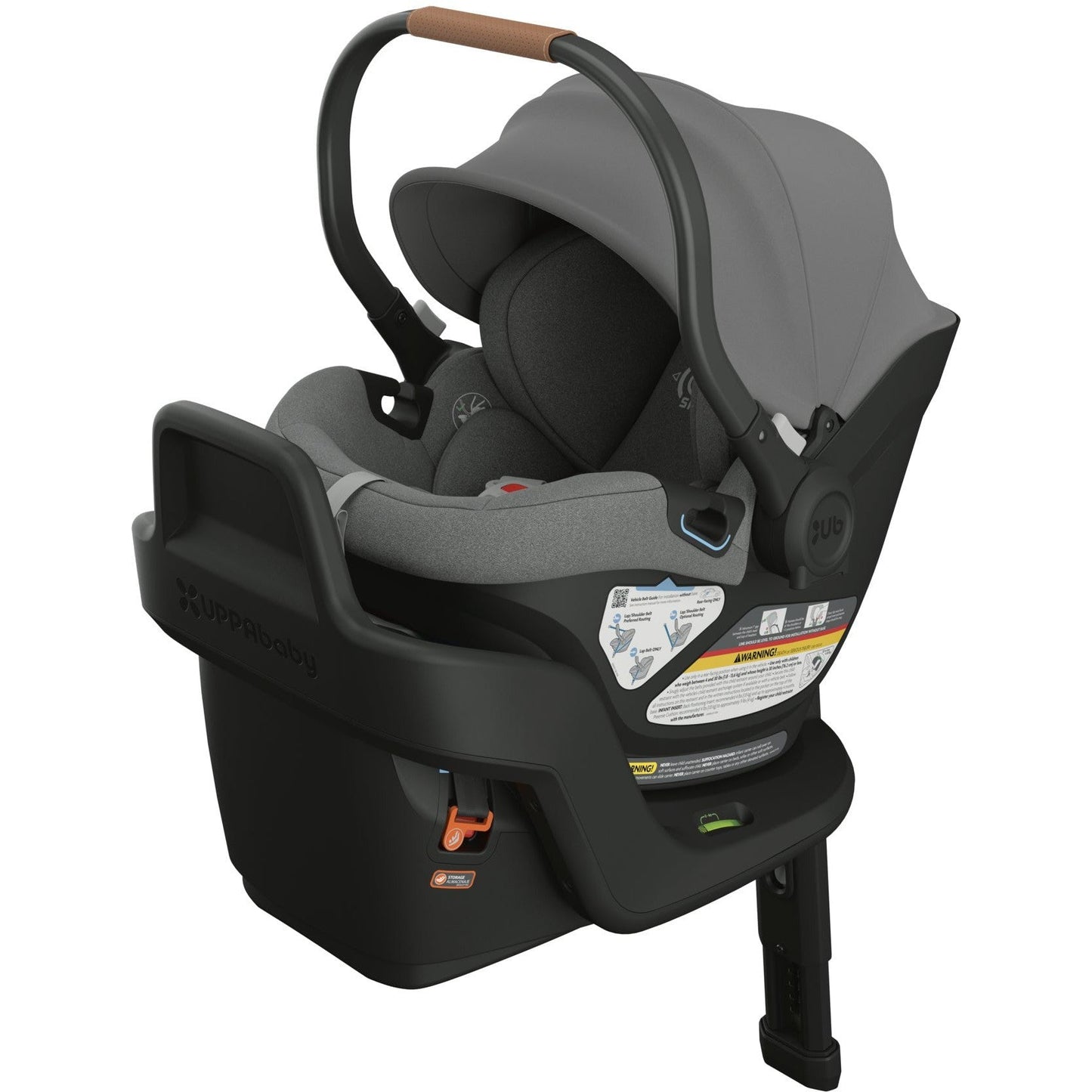 UPPAbaby Car Seats - Infant Greyson (Charcoal Mélange | Saddle Leather) UPPAbaby Aria Lightweight Infant Car Seat + Base