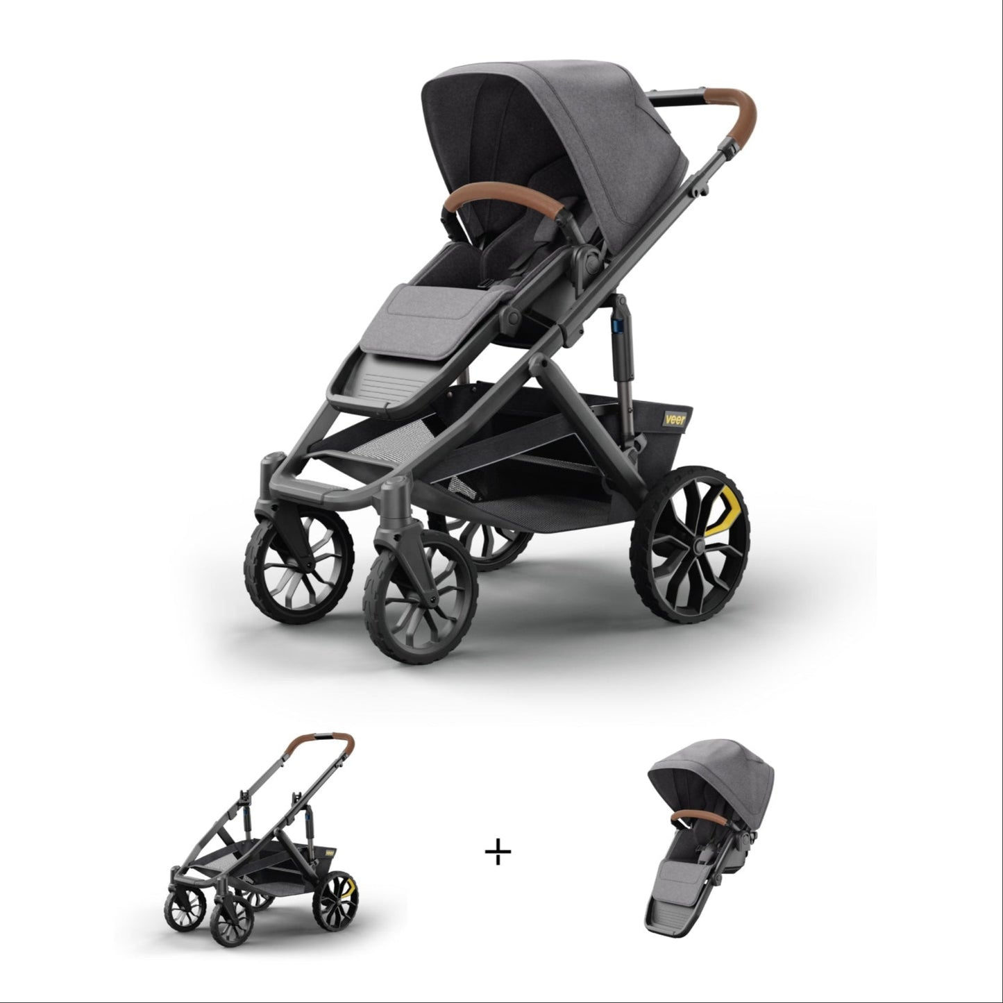 Veer Strollers - Single Veer Switch&Roll Stroller (Switchback Seat, &Roll Frame)