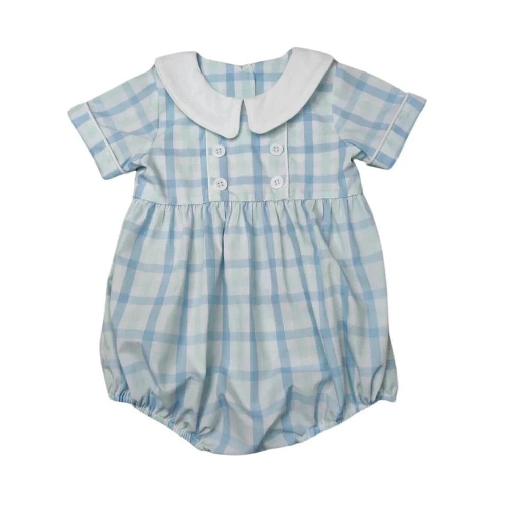Whimsy Bay Kids Classic Spring Fin Plaid Collared Bubble babysupermarket