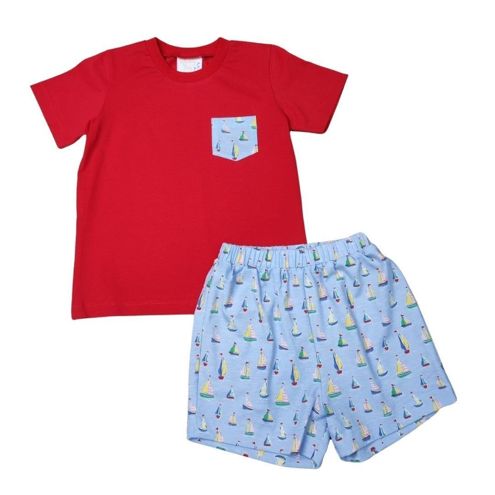 Whimsy Bay Kids Sailing Away Pocket Short Set babysupermarket