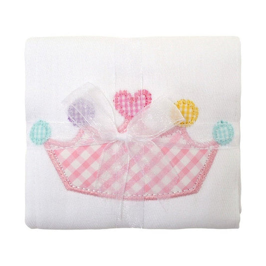 3 Martha's Appliqued Cotton Burp Cloth Princess