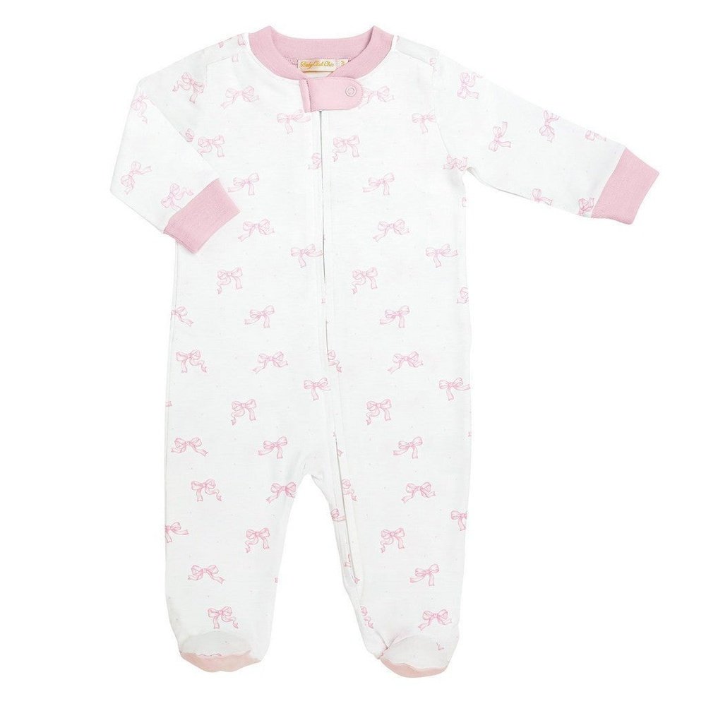 Baby Club Chic Pretty Bows Zipper Footie