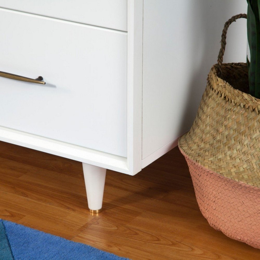 Babyletto Eero 4-Drawer Dresser in White/Natural Walnut