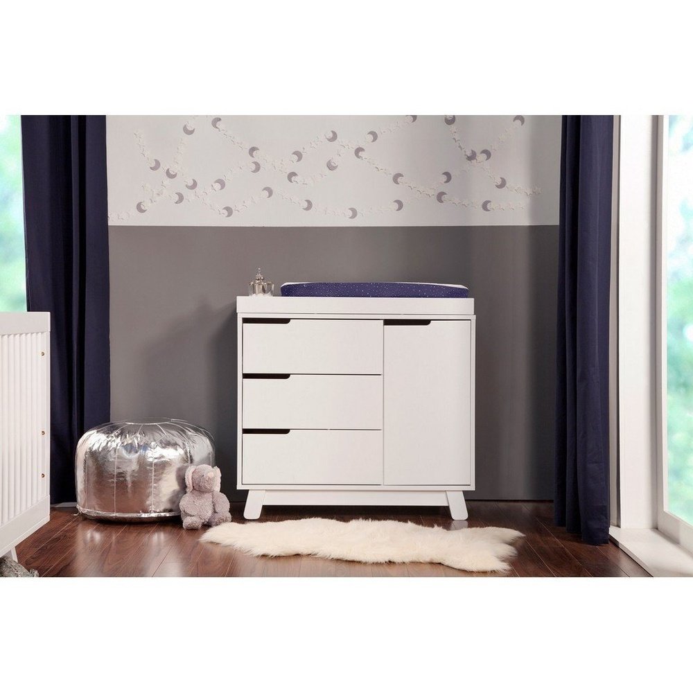 Babyletto Hudson 3-Drawer Changer Dresser w/Removable Changing Tray in White