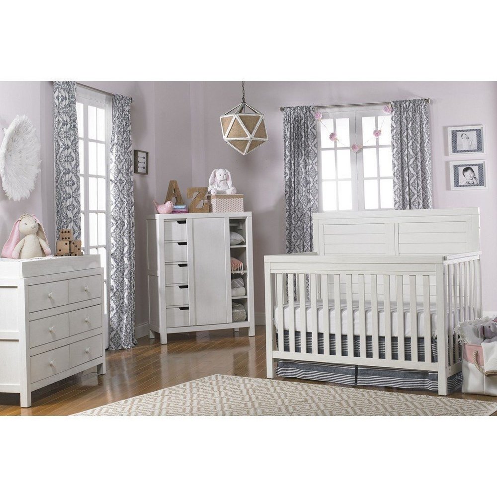 Ti Amo Castello Full Panel Convertible Baby Crib Weathered Sea Shell