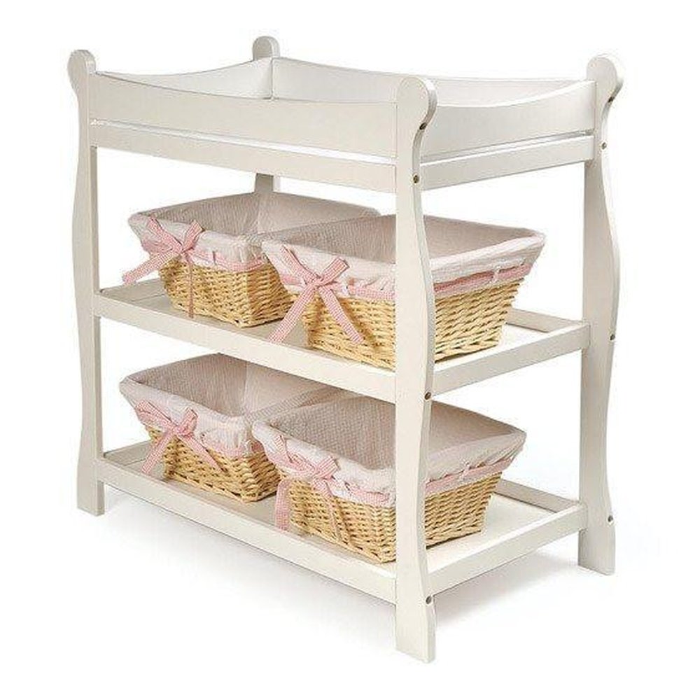 Badger Sleigh Nursery Changing Table White