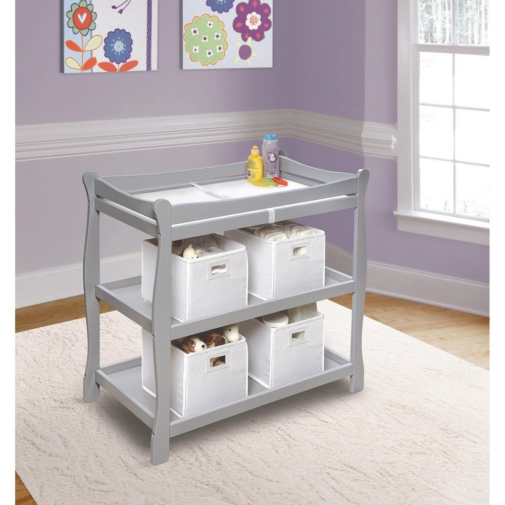 Badger Sleigh Nursery Changing Table Gray