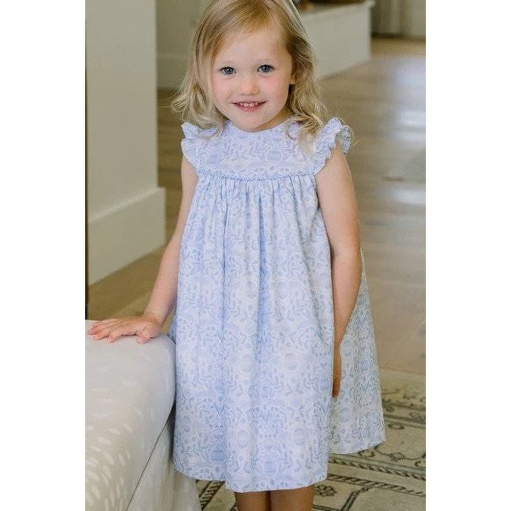 Bailey Boys Apparel & Gifts Bailey Boys Egg Print/Blue Check Seersucker- Float Dress