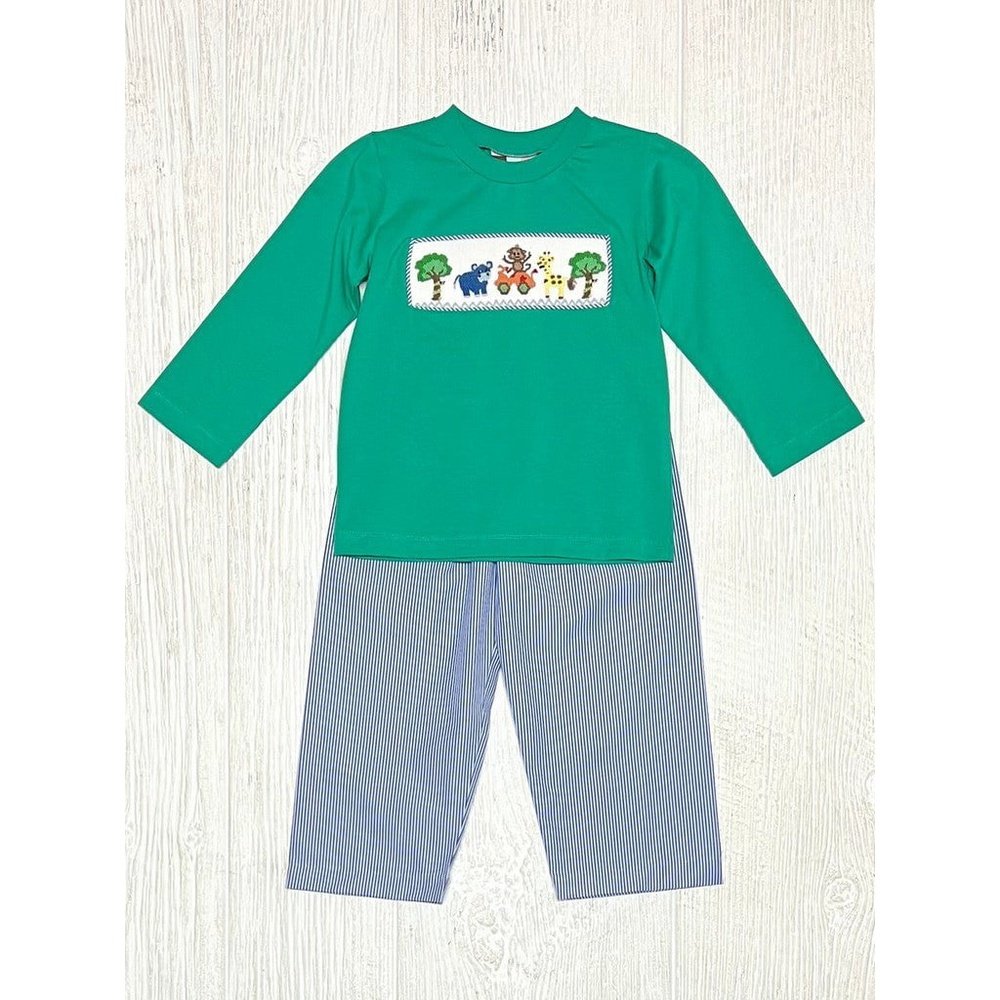Banana Split Jungle Smocked Boys Pant Set