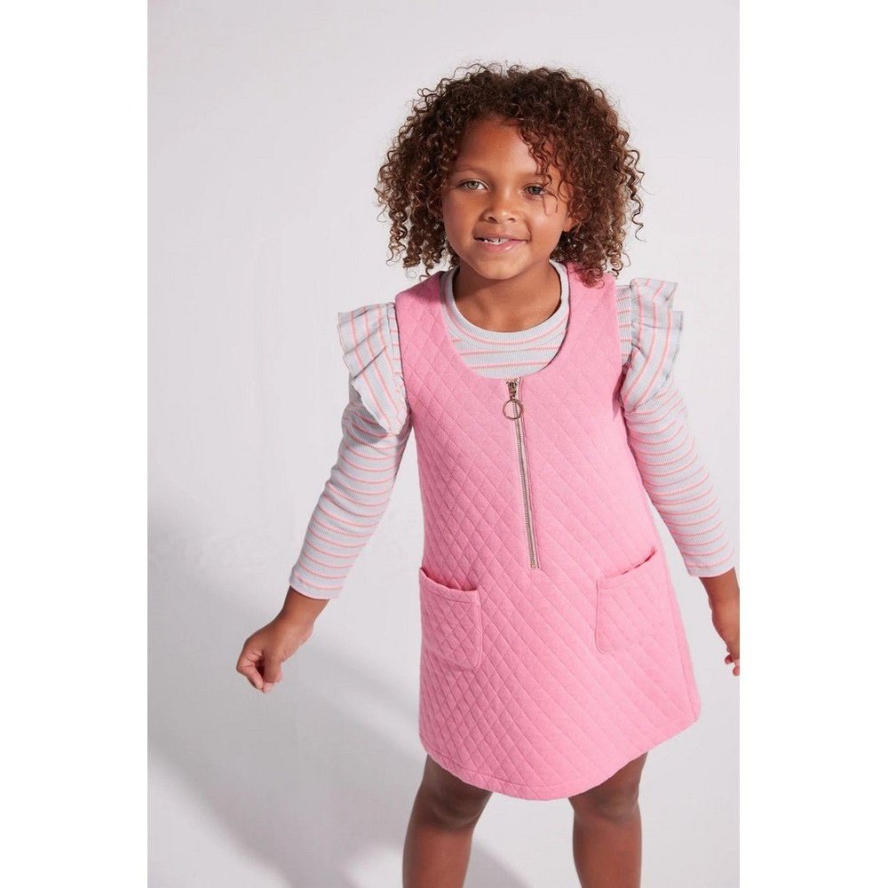 Bisby by Little English Sadie Top Grey & Pink Stripe