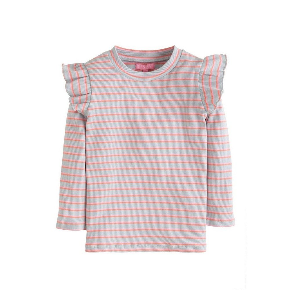Bisby by Little English Sadie Top Grey & Pink Stripe