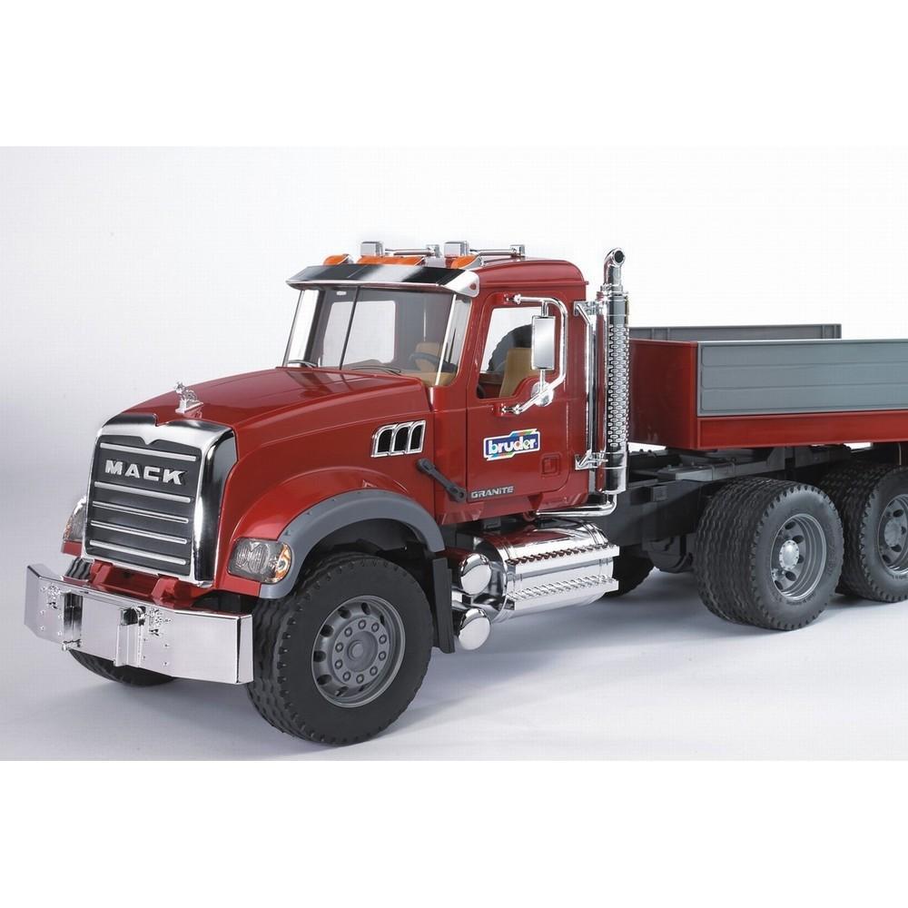 Bruder 02813 MACK Granite Flatbed Truck w/ JCB Loader Backhoe